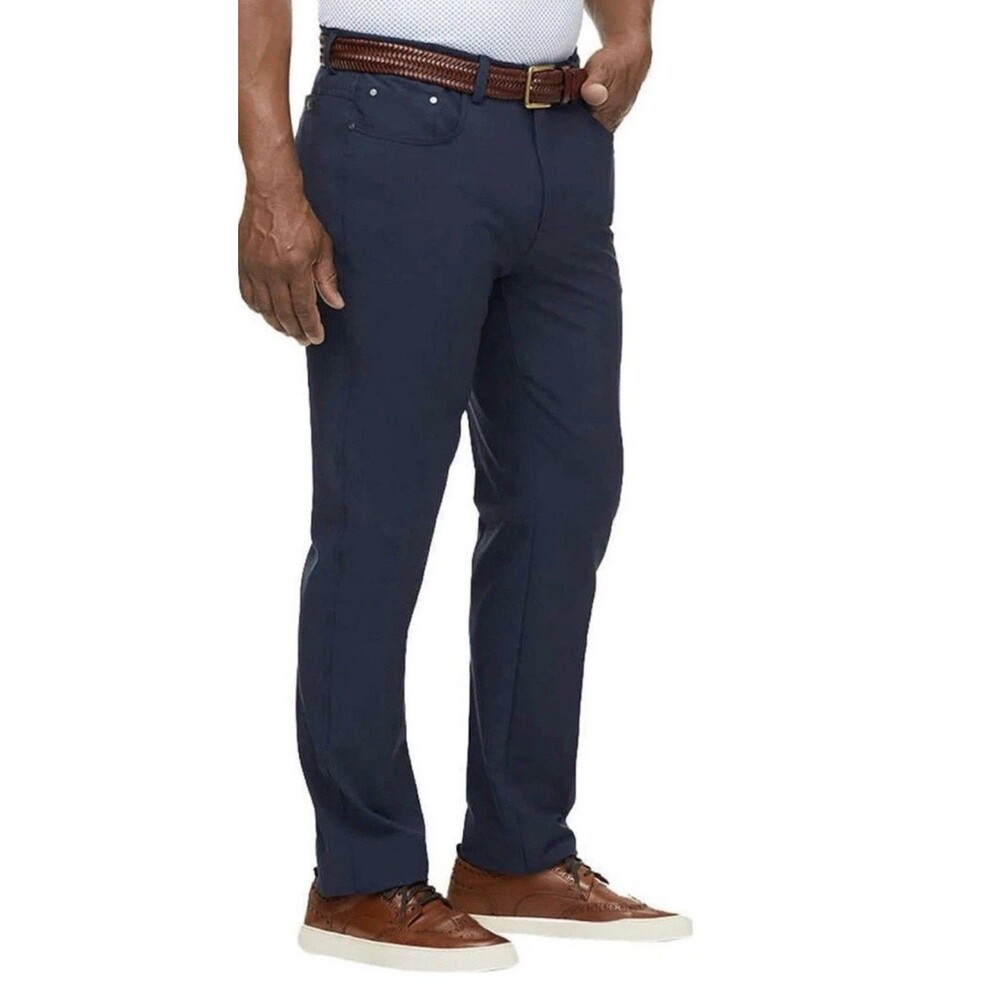 NEW Greg Norman Mens Ultimate Luxury Stretch 5 Pocket Navy Blue Pants Size 38x30 - Picture 6 of 8
